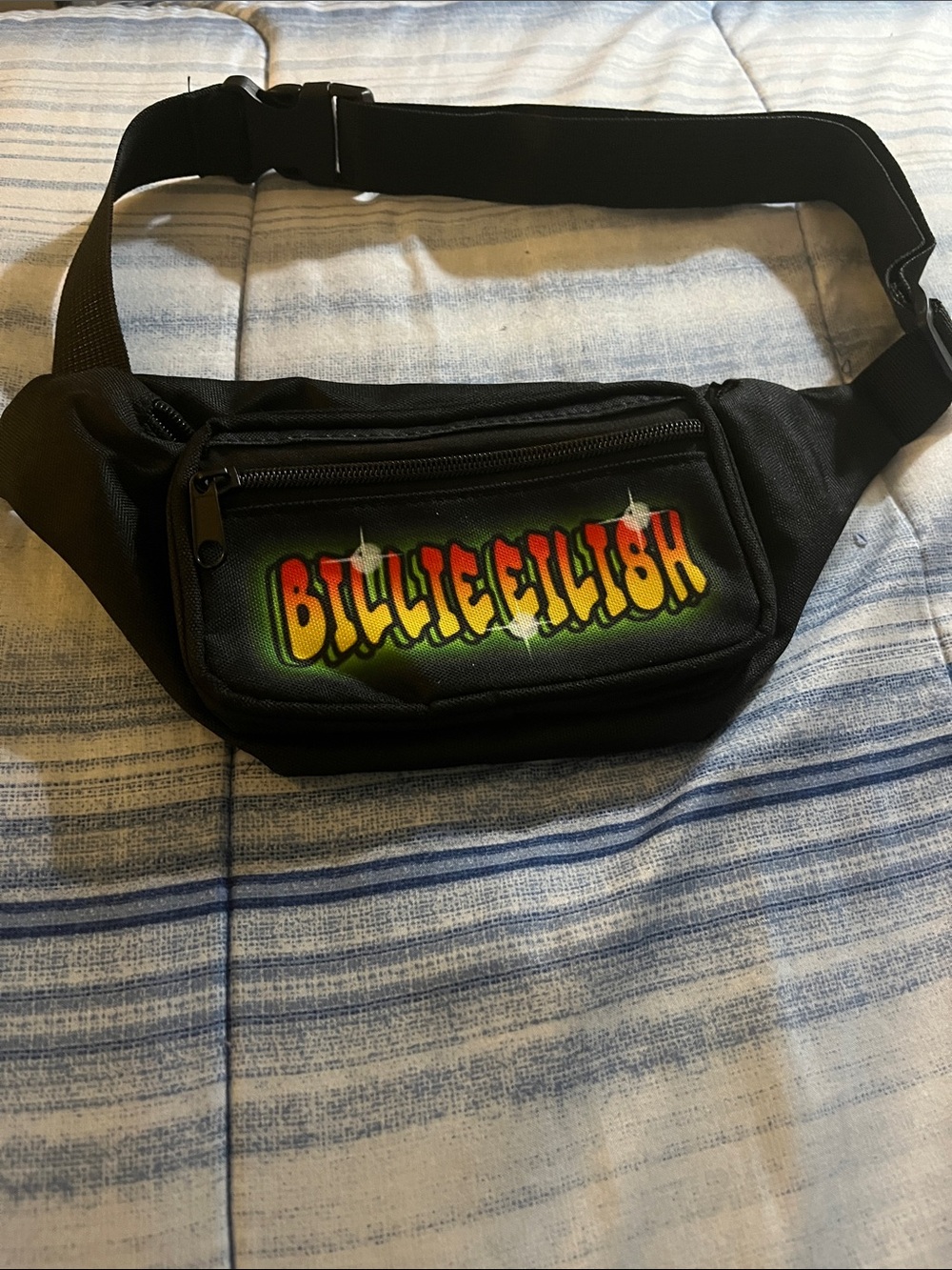 Black Billie Eilish Graphic Fanny Pack